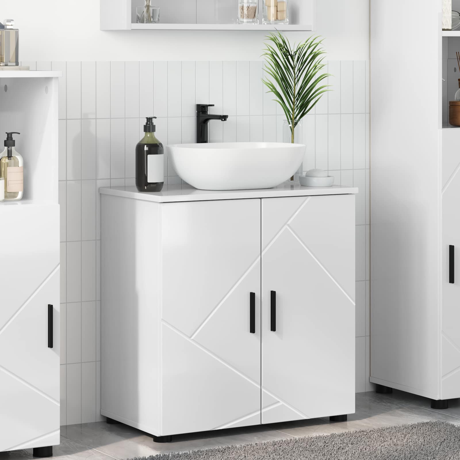 Mobile da Bagno Bianco Lucido 61 x 35 x 64 cm | homemem39
