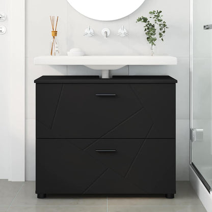 Mobile da Bagno con cassetto con porta Nero 76,5 x 35 x 64 cm | homemem39