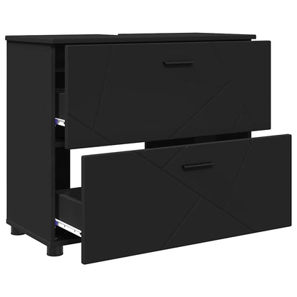 Mobile da Bagno con cassetto con porta Nero 76,5 x 35 x 64 cm | homemem39