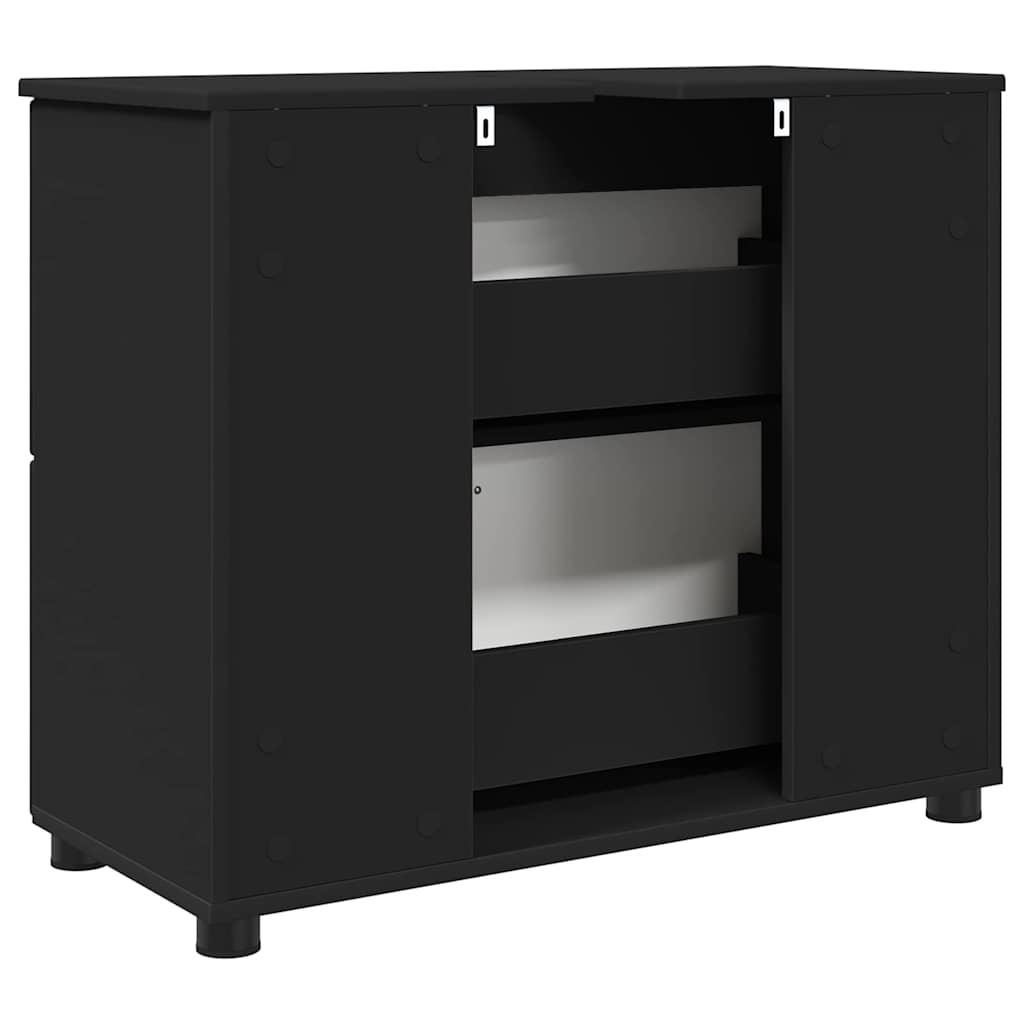 Mobile da Bagno con cassetto con porta Nero 76,5 x 35 x 64 cm | homemem39
