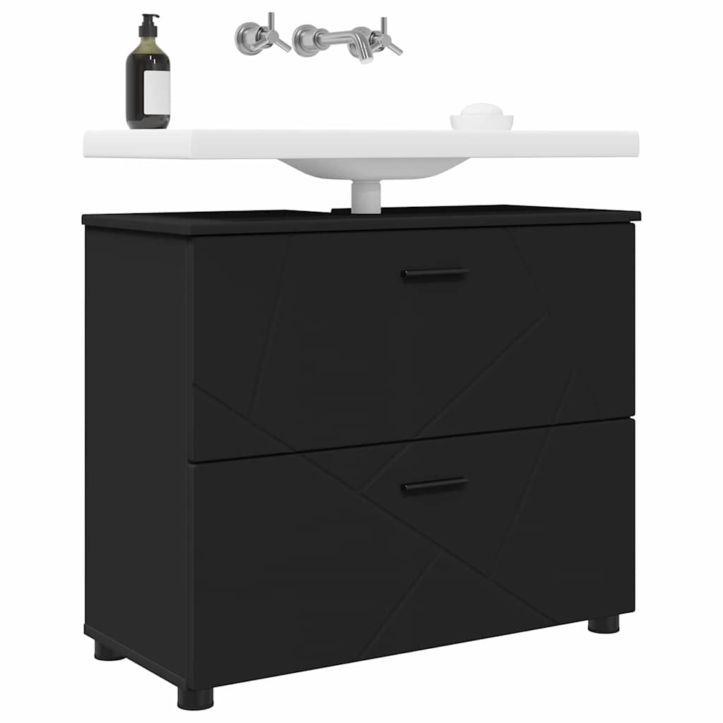 Mobile da Bagno con cassetto con porta Nero 76,5 x 35 x 64 cm | homemem39
