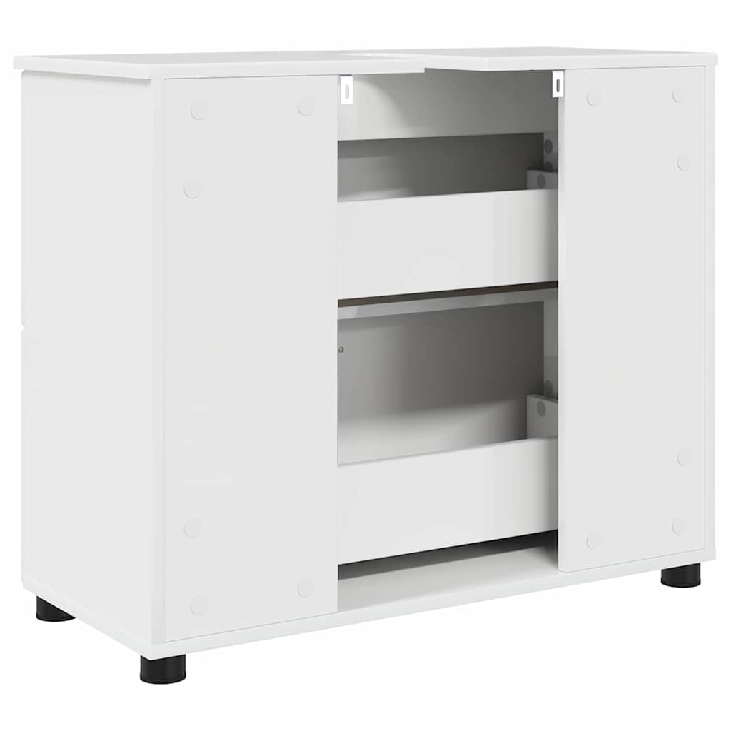 Mobile da Bagno con cassetto Bianco Lucido 76,5 x 35 x 64 cm | homemem39