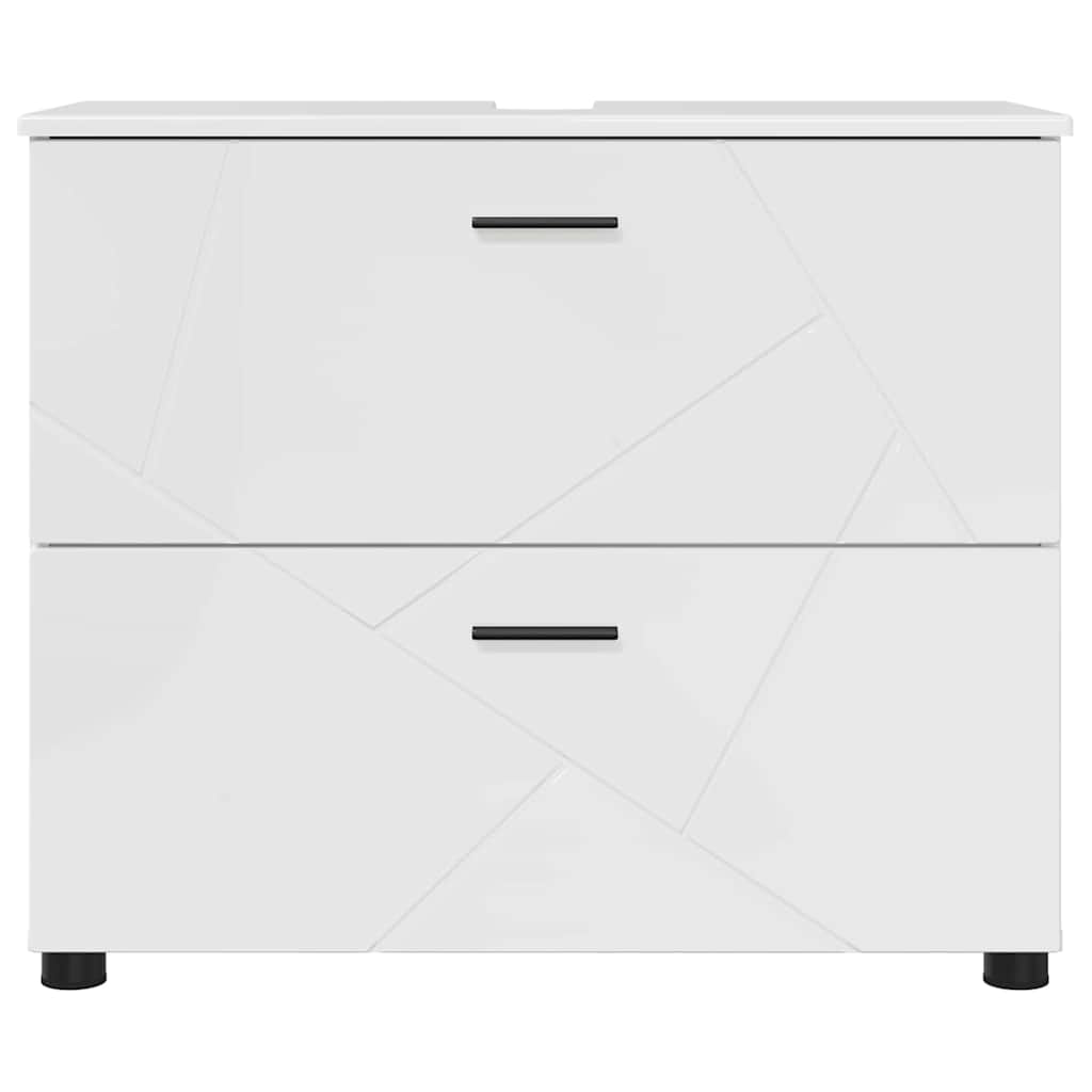 Mobile da Bagno con cassetto Bianco Lucido 76,5 x 35 x 64 cm | homemem39
