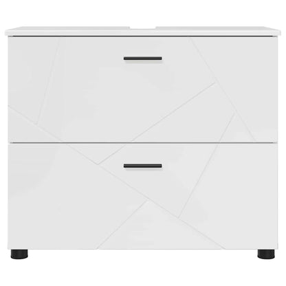 Mobile da Bagno con cassetto Bianco Lucido 76,5 x 35 x 64 cm | homemem39