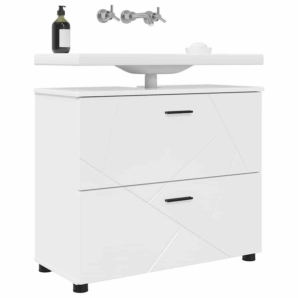 Mobile da Bagno con cassetto Bianco Lucido 76,5 x 35 x 64 cm | homemem39