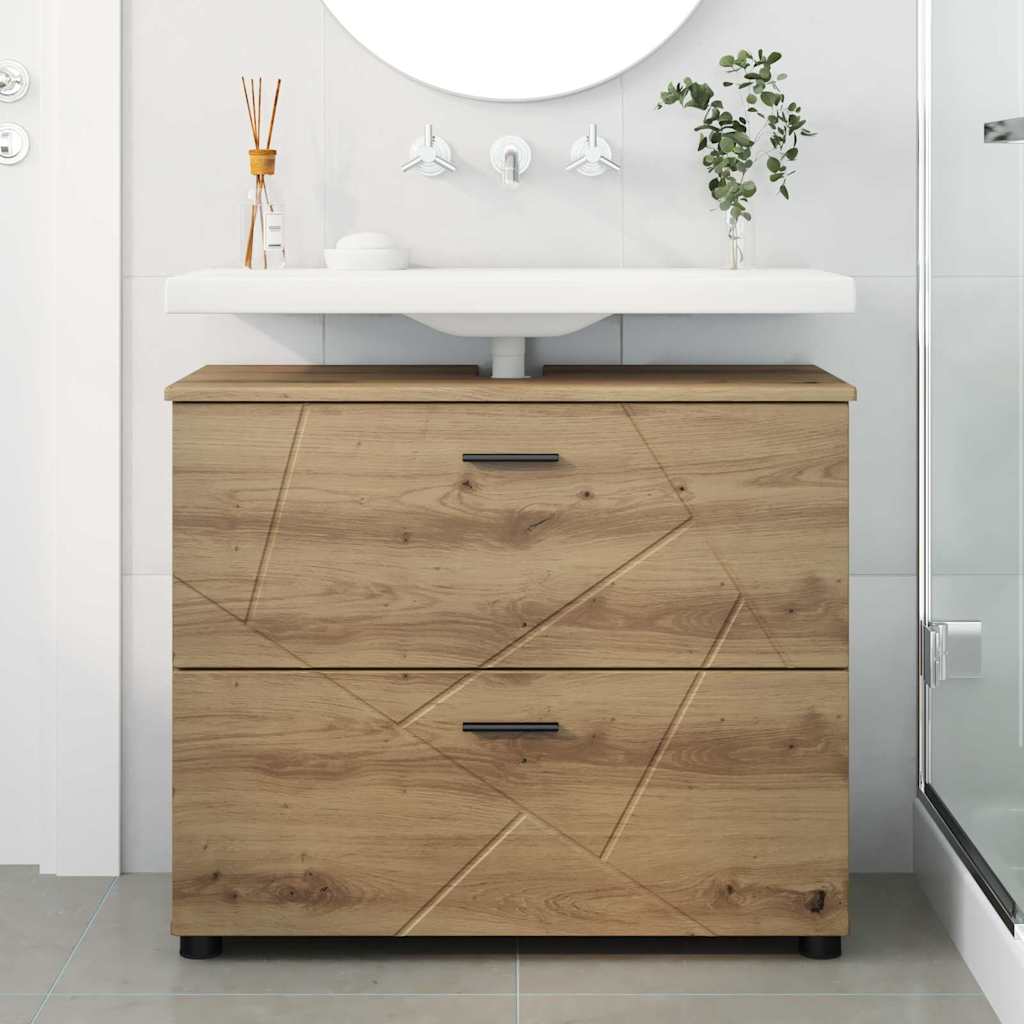 Mobile da Bagno con porta Rovere artigianale 76,5 x 35 x 64 cm | homemem39