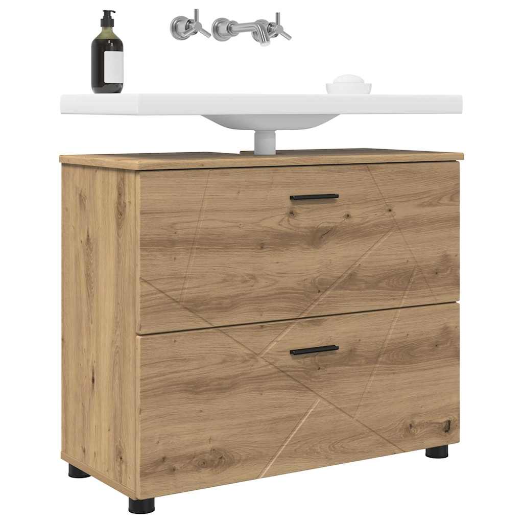 Mobile da Bagno con porta Rovere artigianale 76,5 x 35 x 64 cm | homemem39