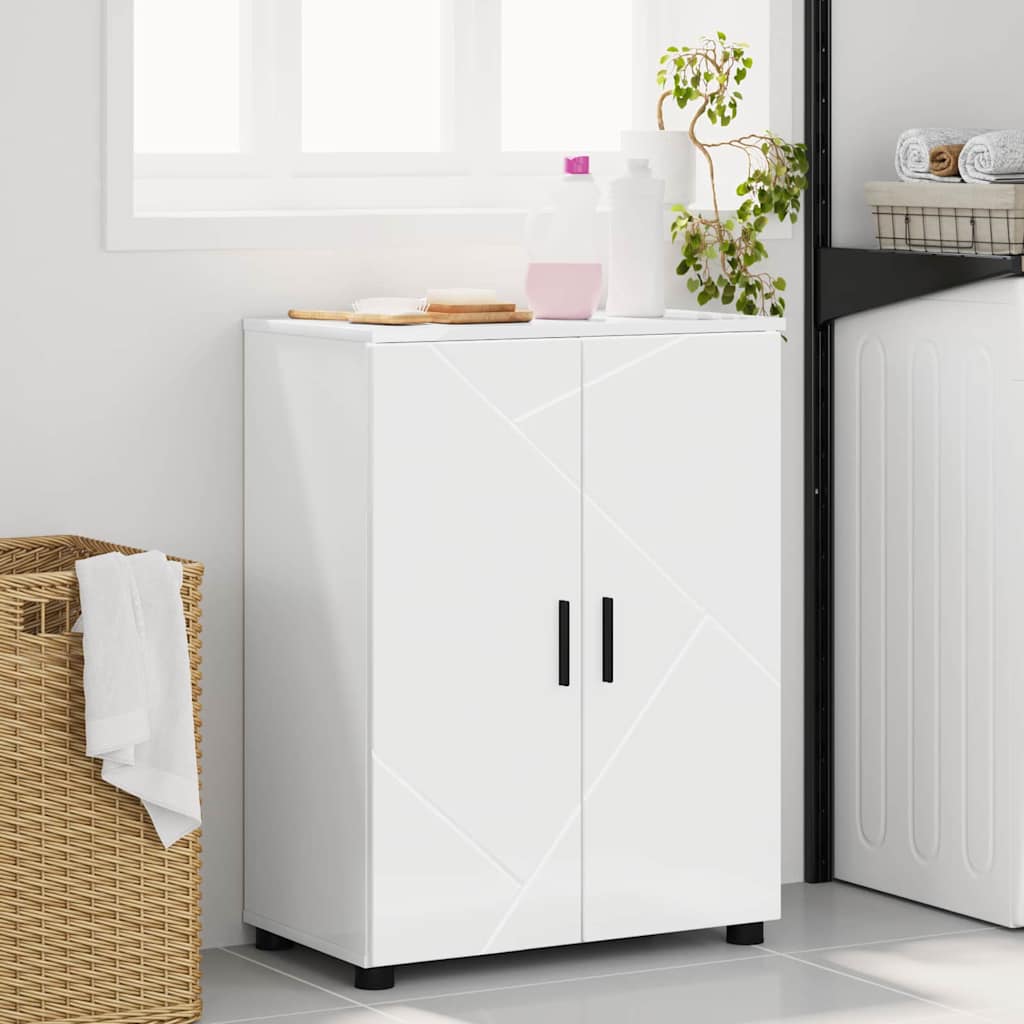 Mobile da Bagno con archiviazione Bianco Lucido 60 x 35 x 80 cm | homemem39