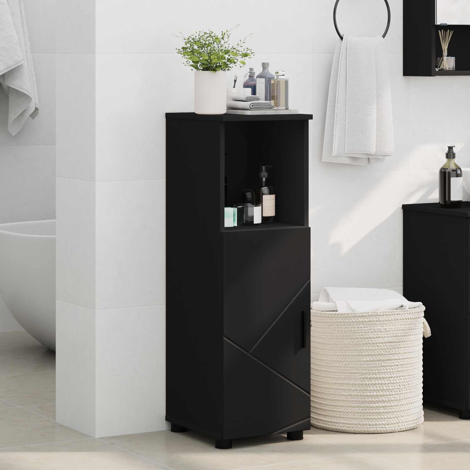 Mobile da Bagno Nero 30 x 35 x 95 cm | homemem39