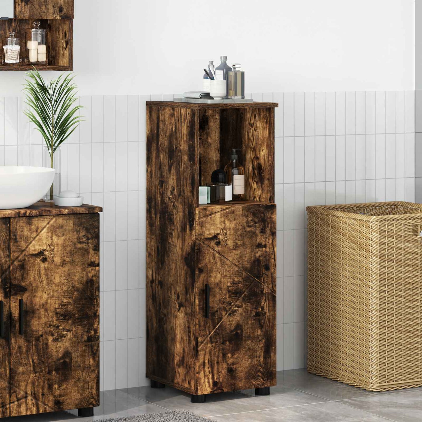 Mobile da Bagno Rovere fumé 30 x 35 x 95 cm | homemem39