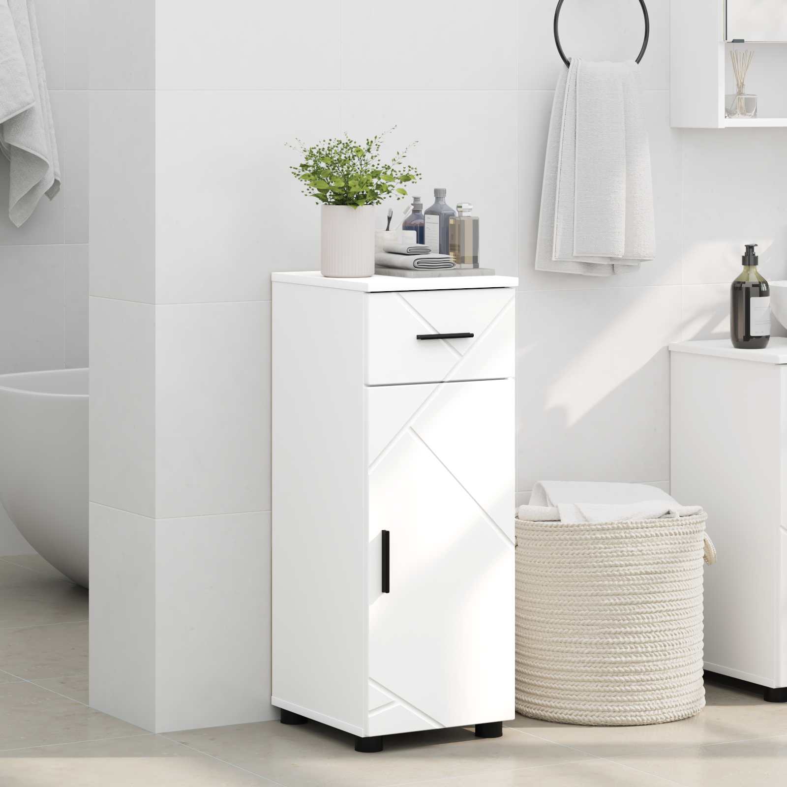 Mobile da Bagno Bianco Lucido 30 x 35 x 80 cm | homemem39