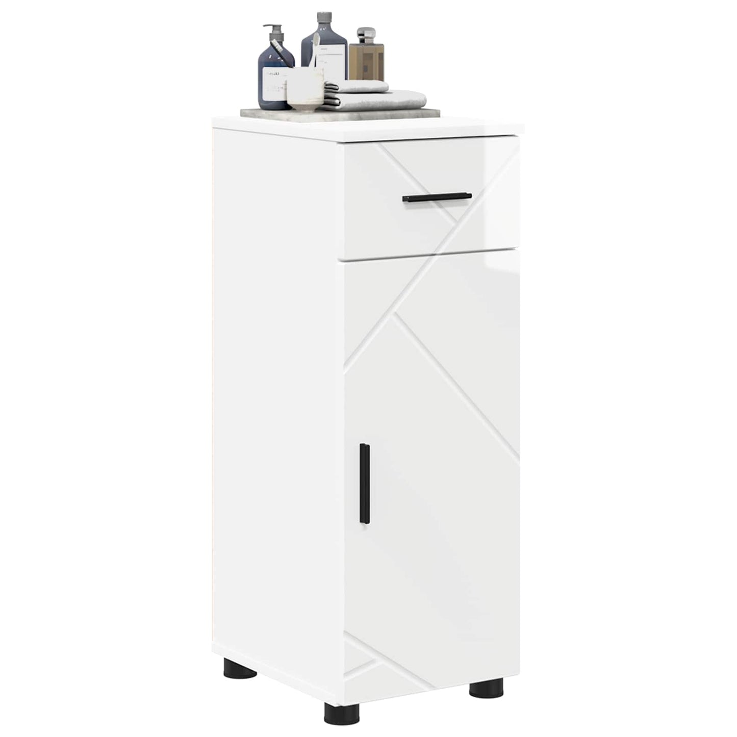 Mobile da Bagno Bianco Lucido 30 x 35 x 80 cm | homemem39