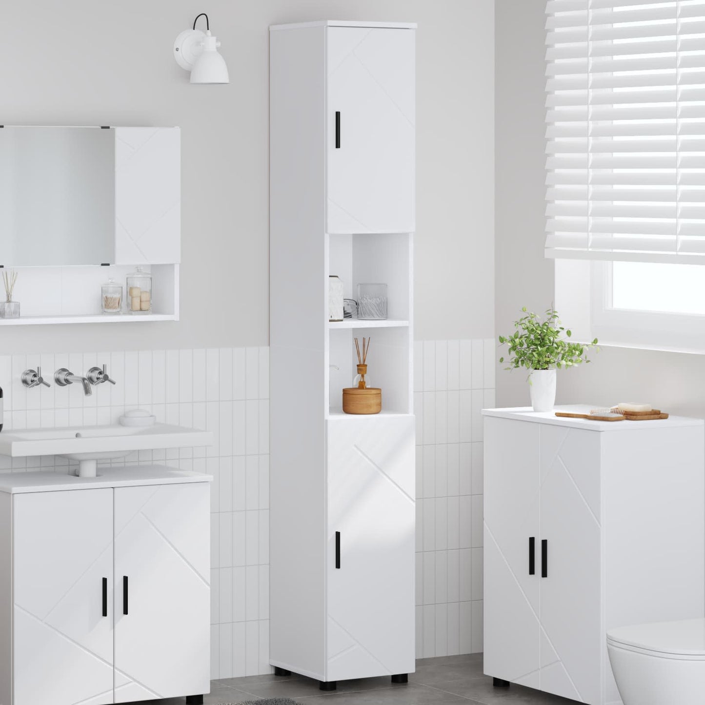 Mobile da Bagno Bianco 30 x 35 x 192 cm