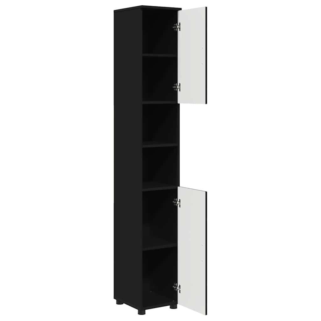 Mobile da Bagno con archiviazione Nero 30 x 35 x 192 cm | homemem39