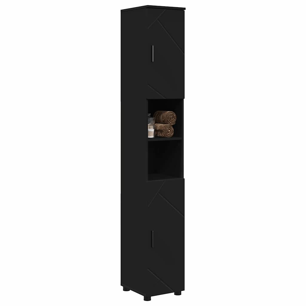 Mobile da Bagno con archiviazione Nero 30 x 35 x 192 cm | homemem39