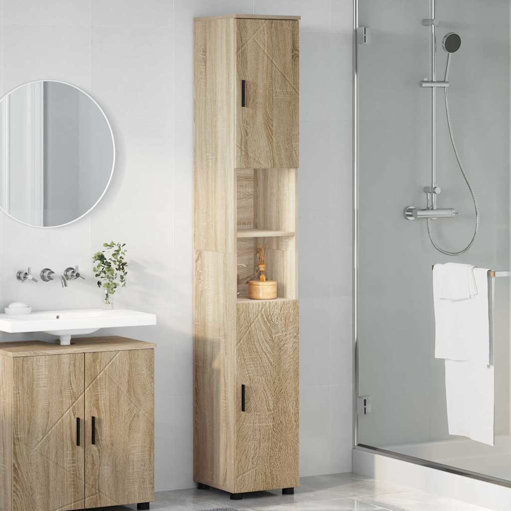 Mobile da Bagno con porta Rovere Sonoma 30 x 35 x 192 cm | homemem39