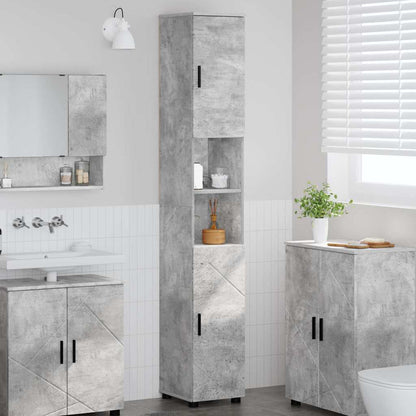 Mobile da Bagno con porta Grigio cemento 30 x 35 x 192 cm