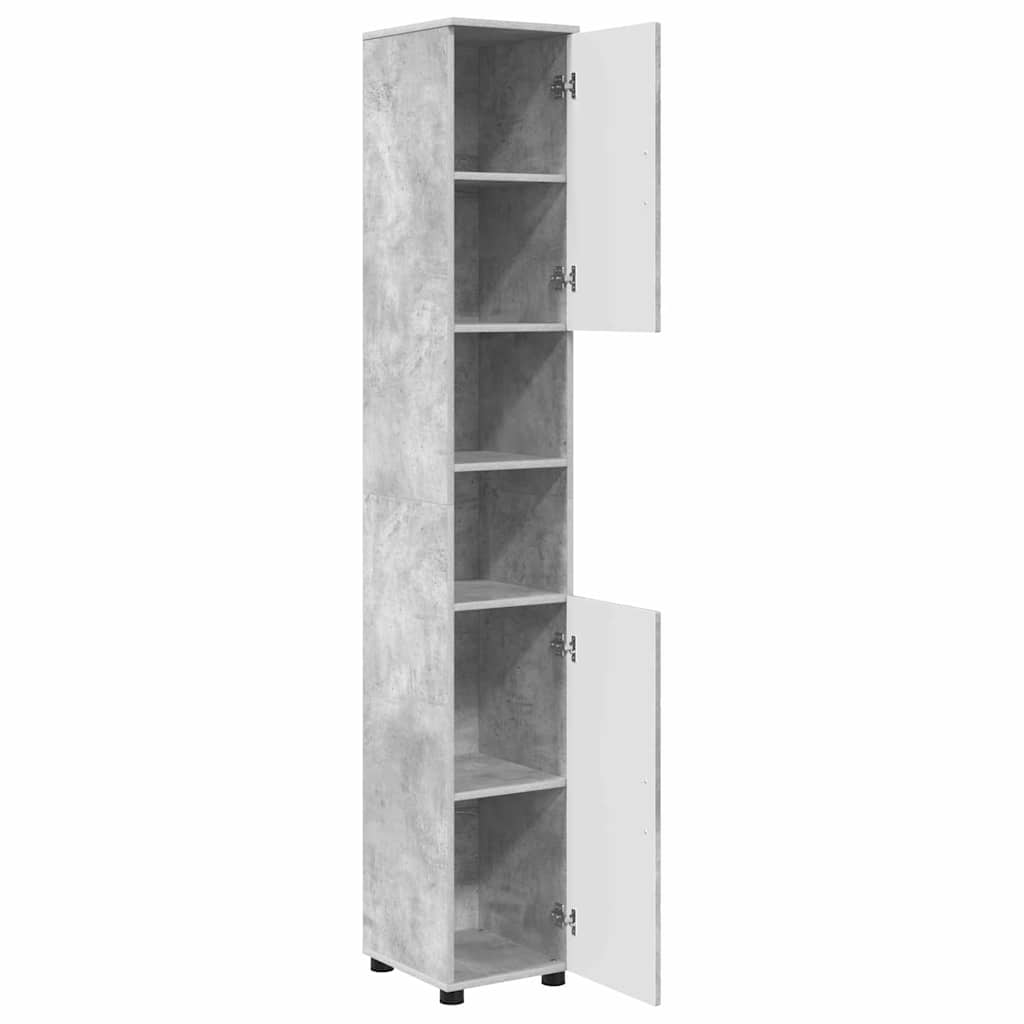 Mobile da Bagno con porta Grigio cemento 30 x 35 x 192 cm | homemem39