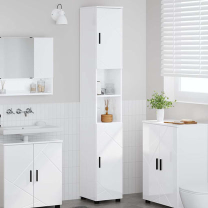 Mobile da Bagno Bianco Lucido 30 x 35 x 192 cm