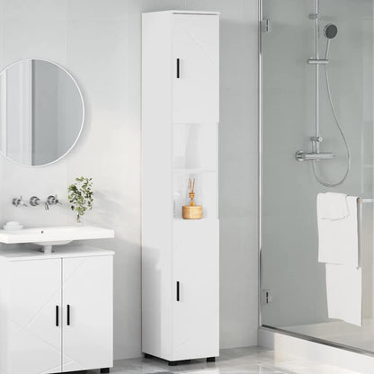Mobile da Bagno Bianco Lucido 30 x 35 x 192 cm | homemem39