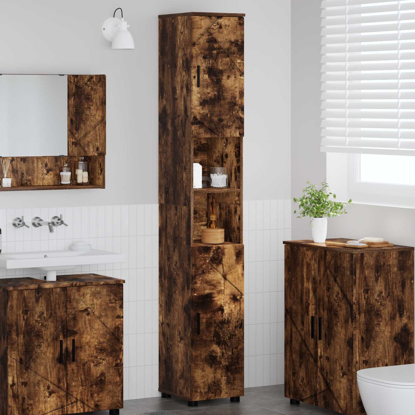 Mobile da Bagno Rovere fumé 30 x 35 x 192 cm | homemem39