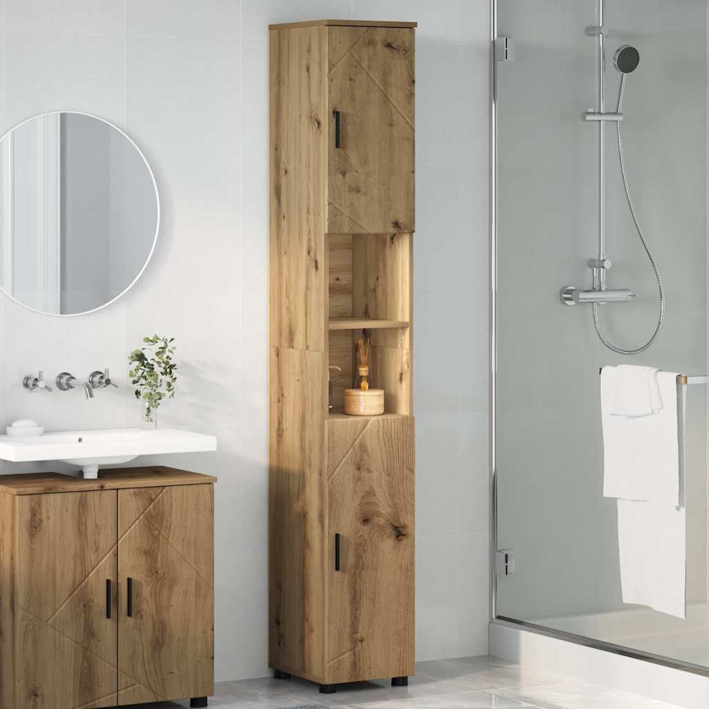Mobile da Bagno con porta Rovere artigianale 30 x 35 x 192 cm | homemem39