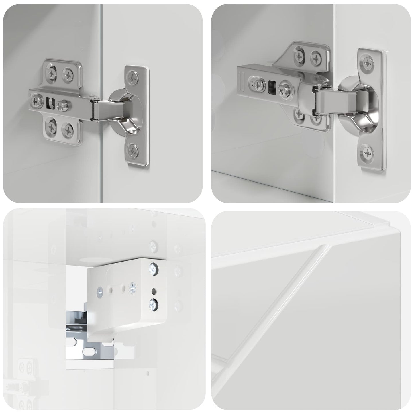 Mobiletto per specchio Bianco Lucido 80 x 17 x 55 cm | homemem39