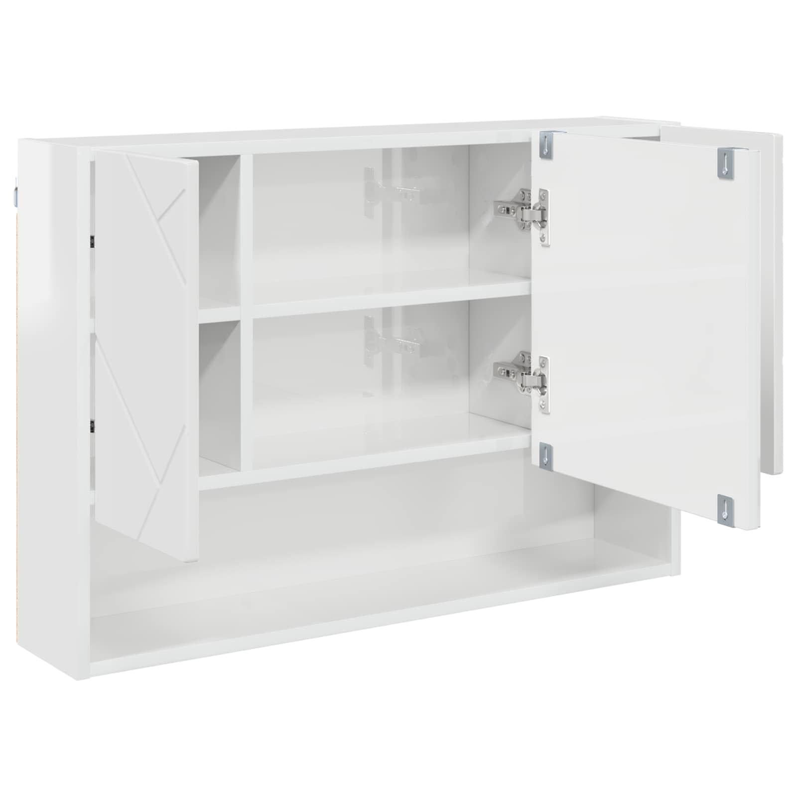 Mobiletto per specchio Bianco Lucido 80 x 17 x 55 cm | homemem39