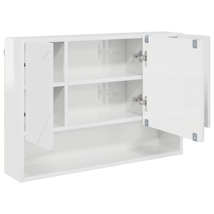 Mobiletto per specchio Bianco Lucido 80 x 17 x 55 cm | homemem39