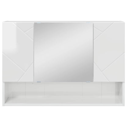 Mobiletto per specchio Bianco Lucido 80 x 17 x 55 cm | homemem39