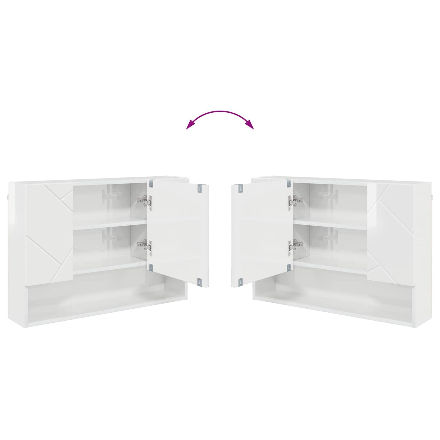 Mobiletto per specchio Bianco Lucido 80 x 17 x 55 cm | homemem39