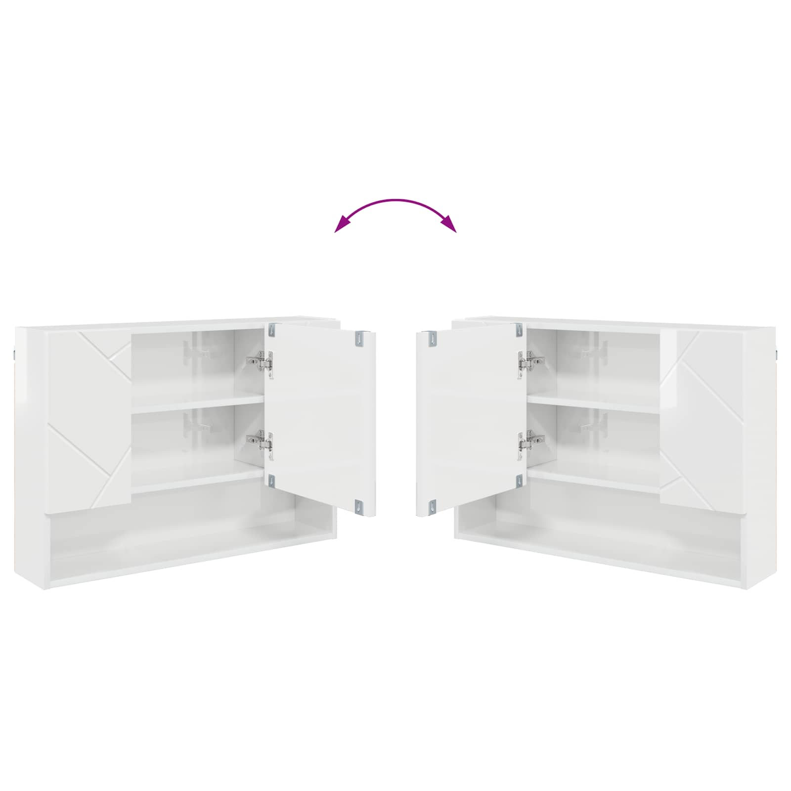Mobiletto per specchio Bianco Lucido 80 x 17 x 55 cm | homemem39