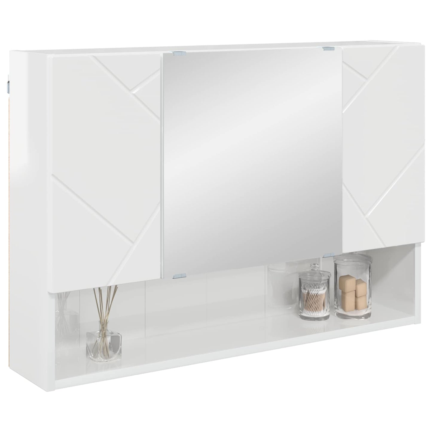 Mobiletto per specchio Bianco Lucido 80 x 17 x 55 cm | homemem39