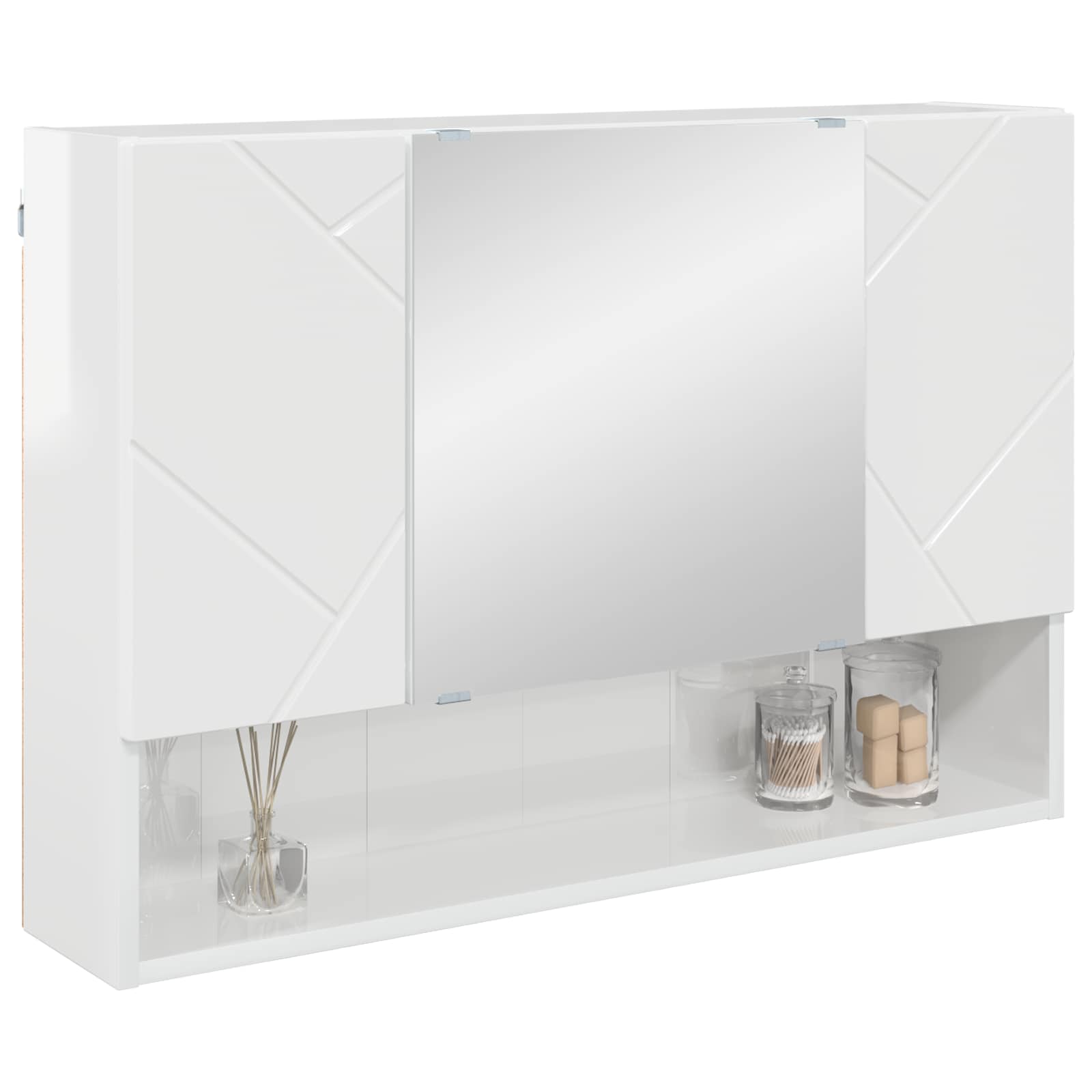 Mobiletto per specchio Bianco Lucido 80 x 17 x 55 cm | homemem39