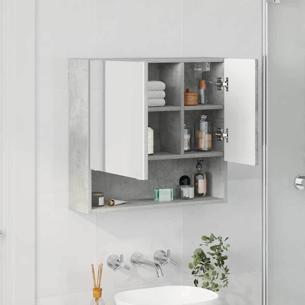 Mobiletto per specchio Grigio cemento 59 x 17 x 55 cm