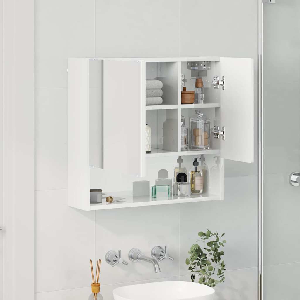 Mobiletto per specchio Bianco Lucido 59 x 17 x 55 cm | homemem39