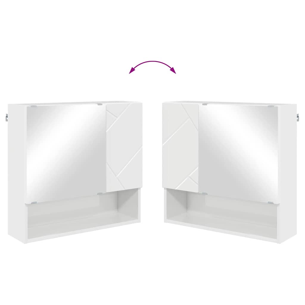 Mobiletto per specchio Bianco Lucido 59 x 17 x 55 cm | homemem39