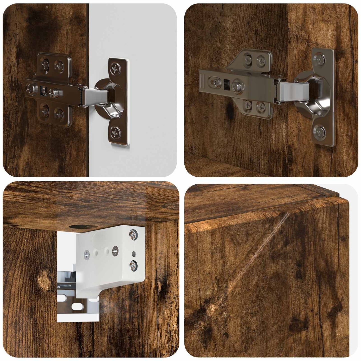 Mobiletto per specchio Rovere fumé 59 x 17 x 55 cm | homemem39