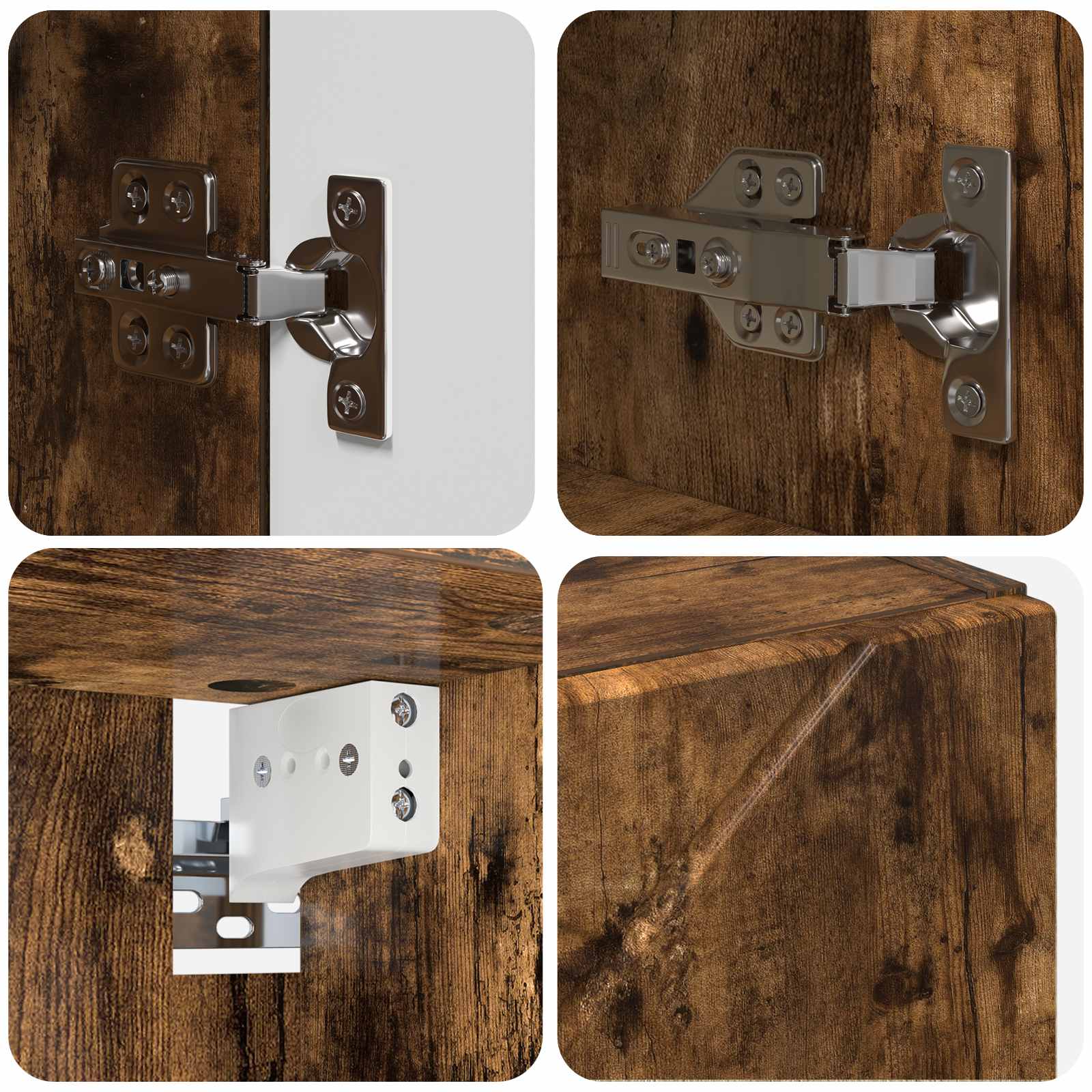 Mobiletto per specchio Rovere fumé 59 x 17 x 55 cm | homemem39