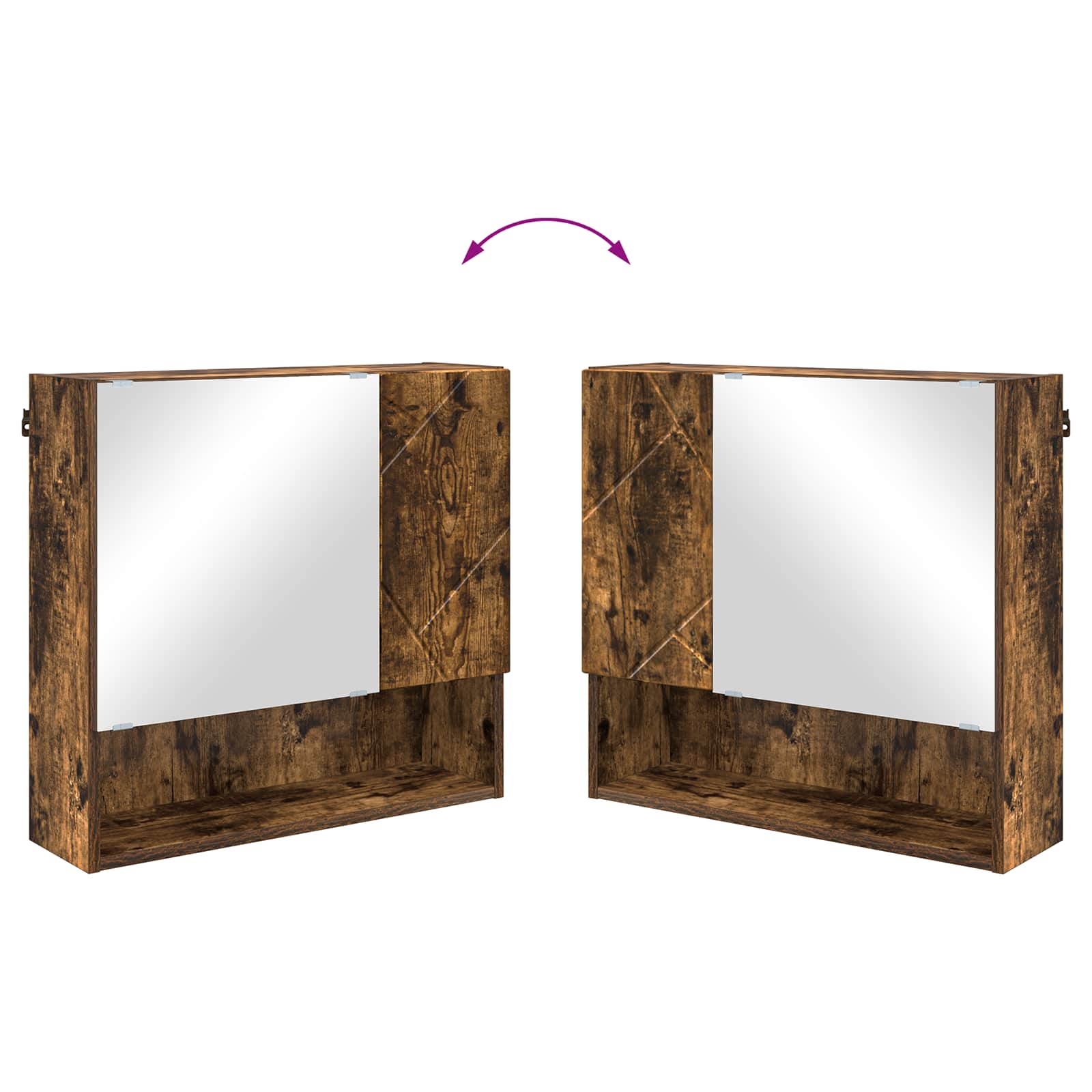 Mobiletto per specchio Rovere fumé 59 x 17 x 55 cm | homemem39