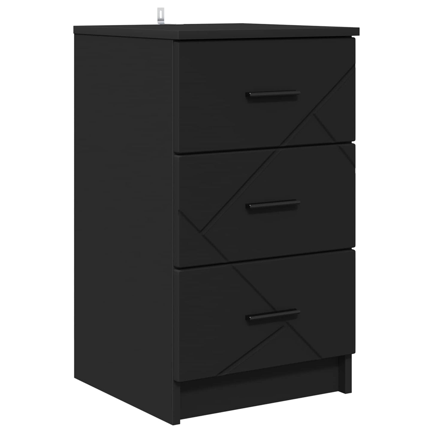 Armadio da Notte Nero 38 x 38 x 66 cm Legno multistrato | homemem39