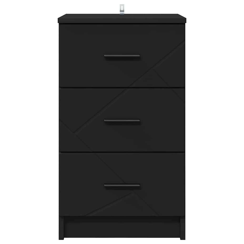 Armadio da Notte Nero 38 x 38 x 66 cm Legno multistrato | homemem39