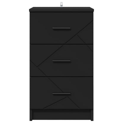 Armadio da Notte Nero 38 x 38 x 66 cm Legno multistrato | homemem39