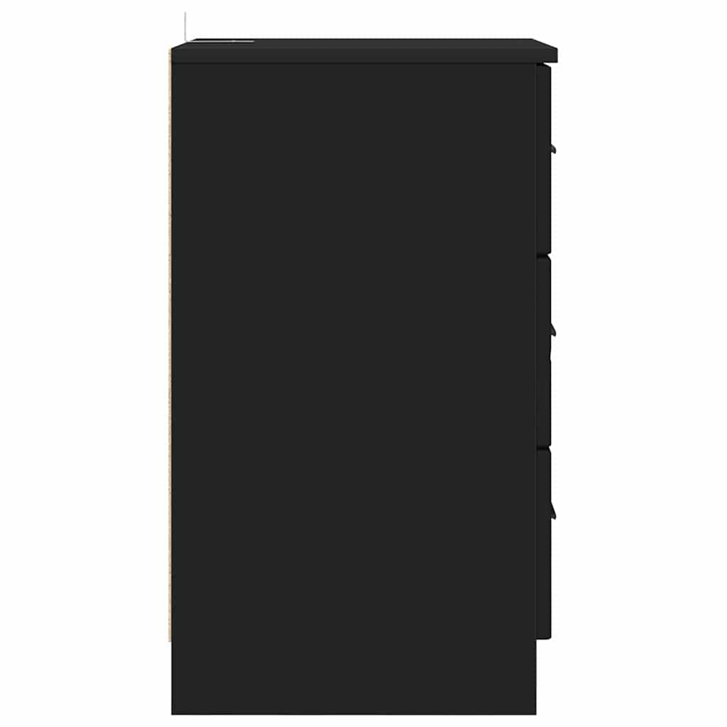 Armadio da Notte Nero 38 x 38 x 66 cm Legno multistrato | homemem39