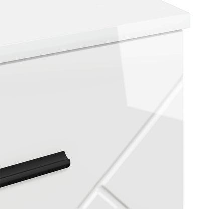 Armadio da Notte con cassetto Bianco lucido 38 x 38 x 66 cm | homemem39