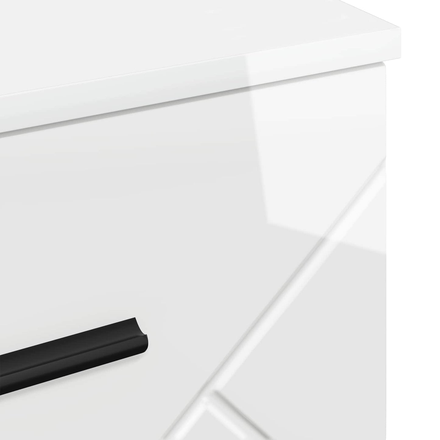 Armadio da Notte con cassetto Bianco lucido 38 x 38 x 66 cm | homemem39