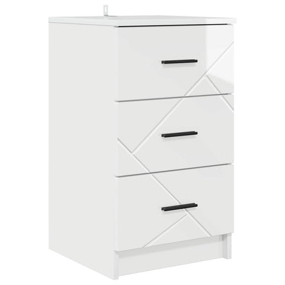 Armadio da Notte con cassetto Bianco lucido 38 x 38 x 66 cm | homemem39