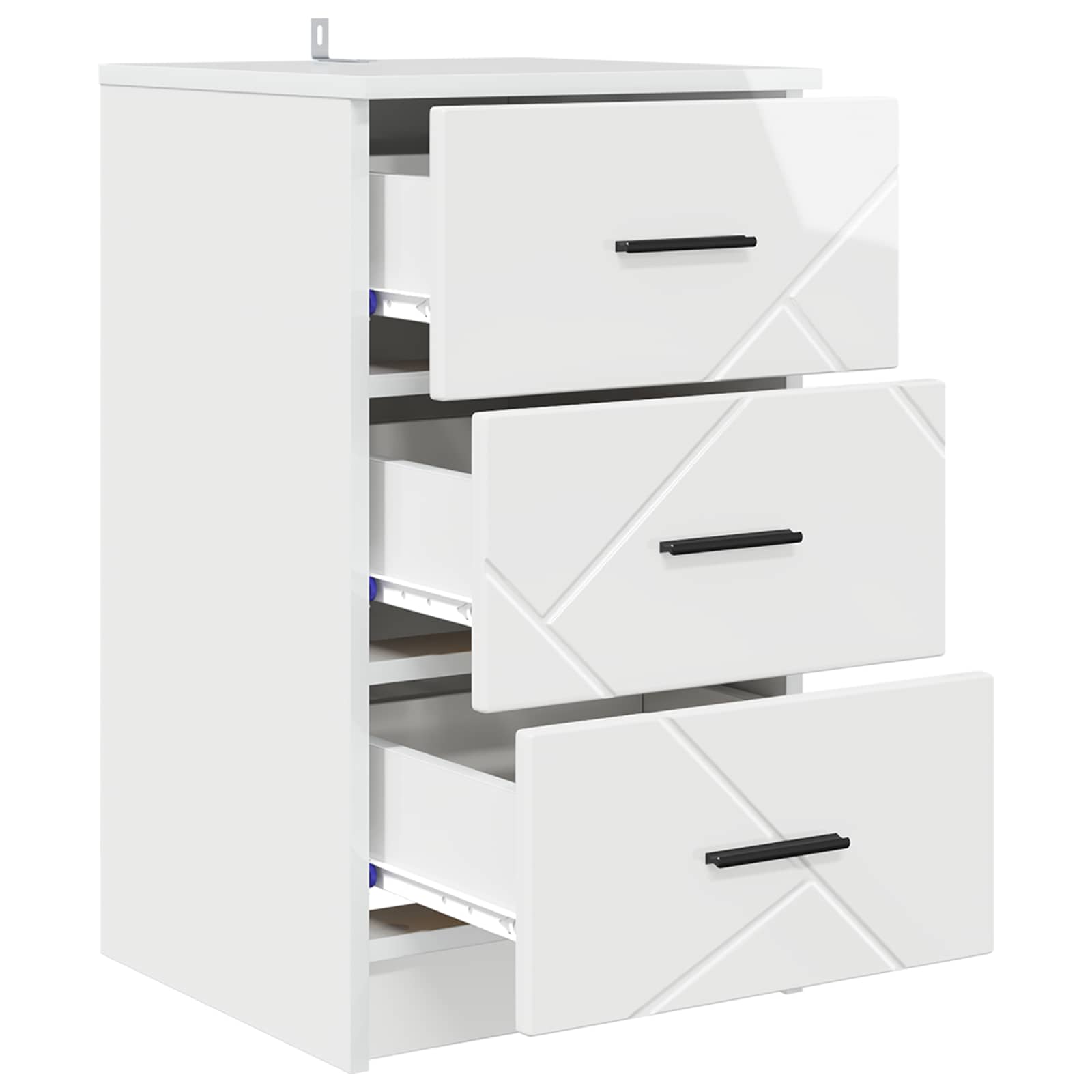 Armadio da Notte con cassetto Bianco lucido 38 x 38 x 66 cm | homemem39