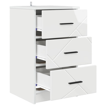 Armadio da Notte con cassetto Bianco lucido 38 x 38 x 66 cm | homemem39