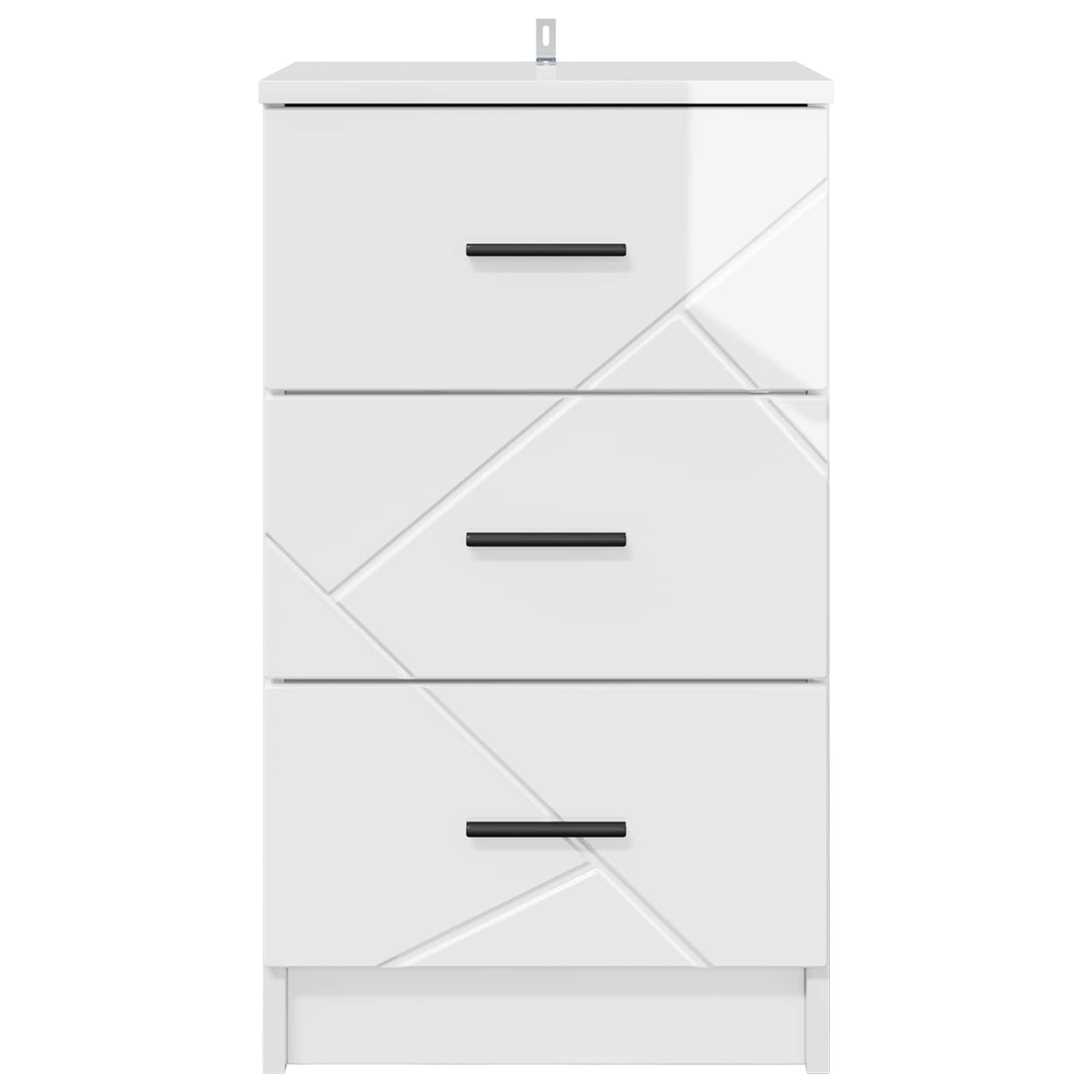 Armadio da Notte con cassetto Bianco lucido 38 x 38 x 66 cm | homemem39